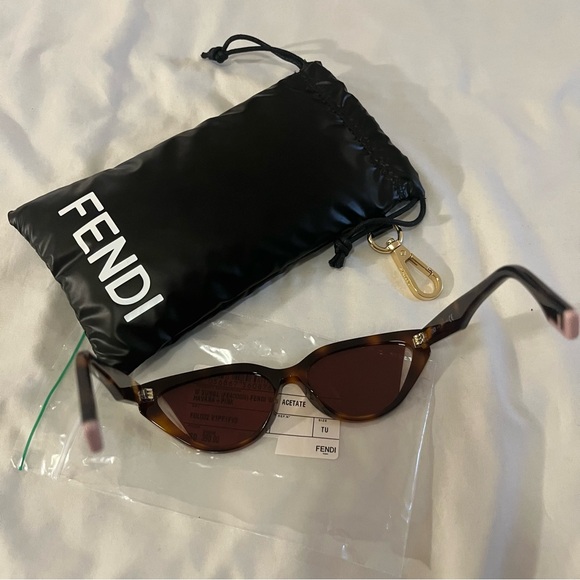 New FENDI Way Sunglasses Havana Pink $400 with Pouch - Picture 6 of 15